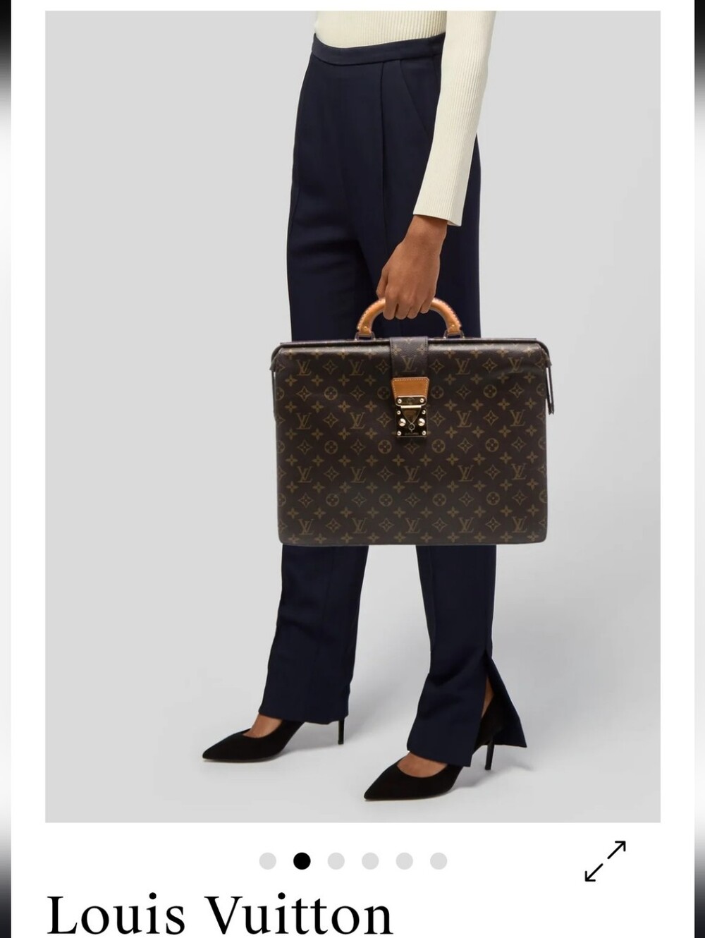Louis Vuitton Serviette Monogram Briefcase with Tan Handle